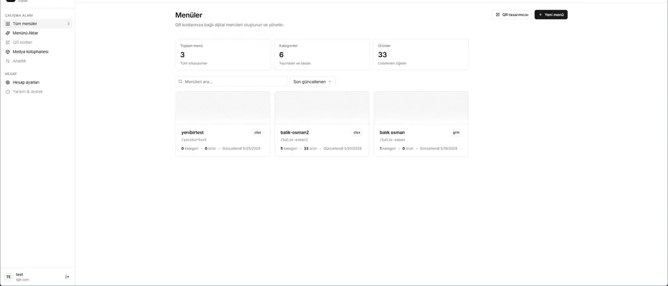 API key management screen